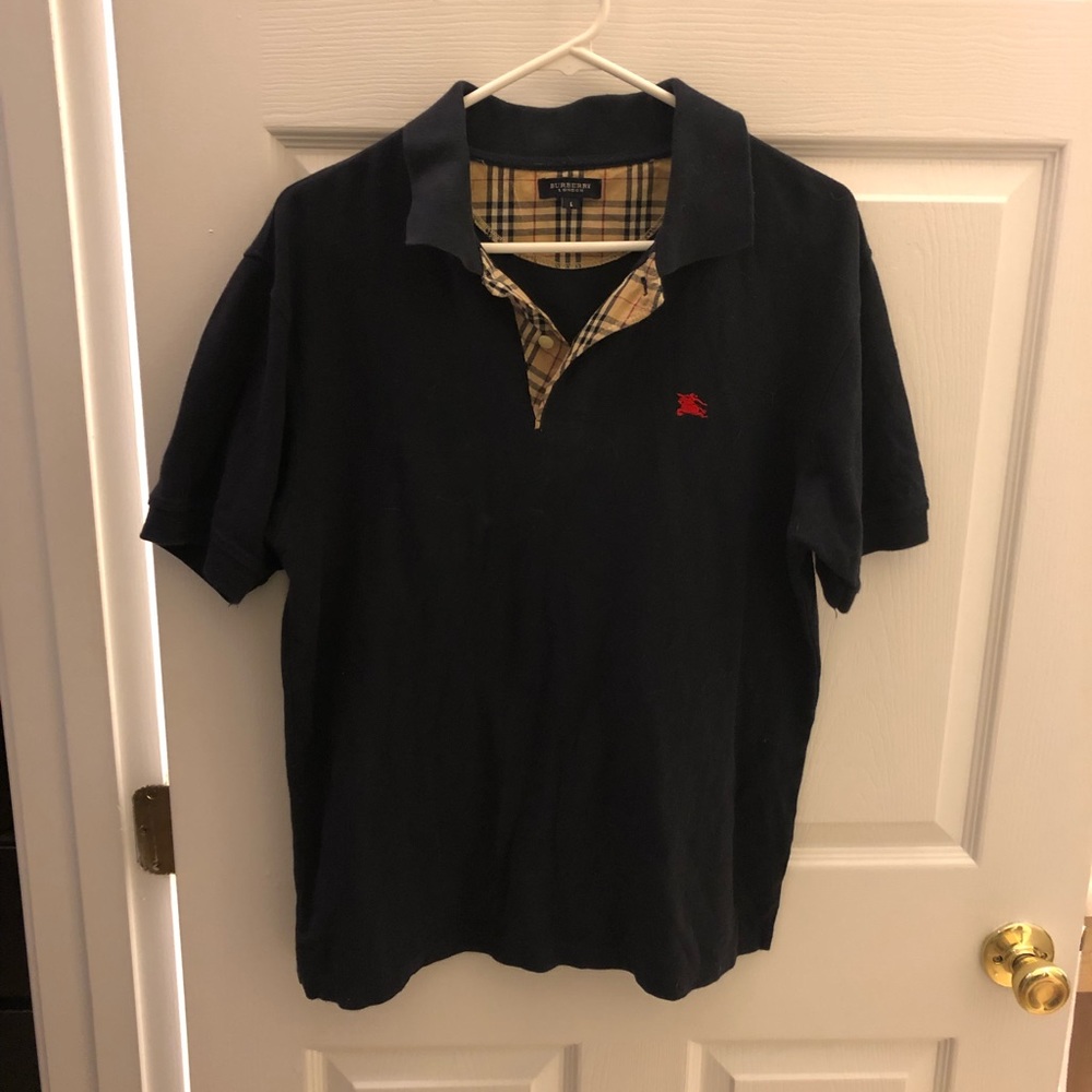 Navy Burberry polo